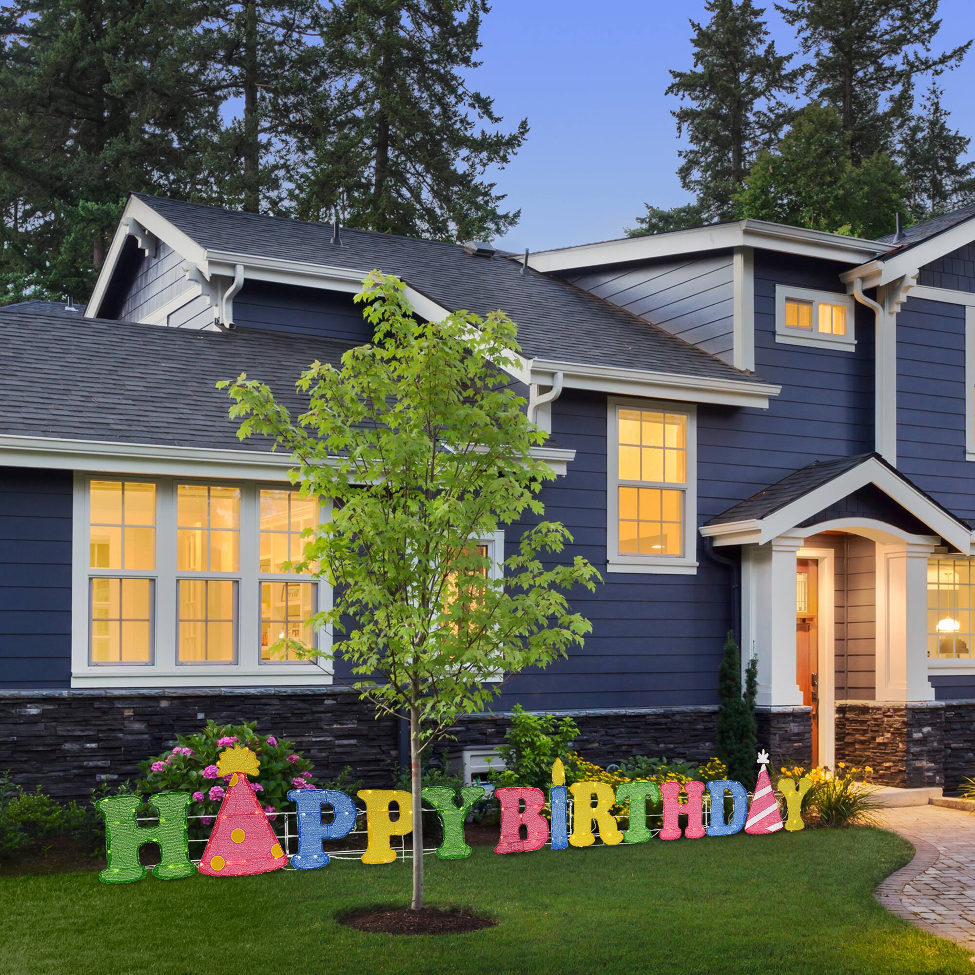 15ft. Pre-Lit Happy Birthday Decoration